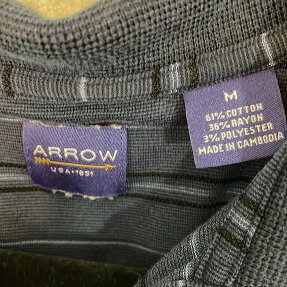 Arrow Navy Striped Polo - Picture 3 of 4